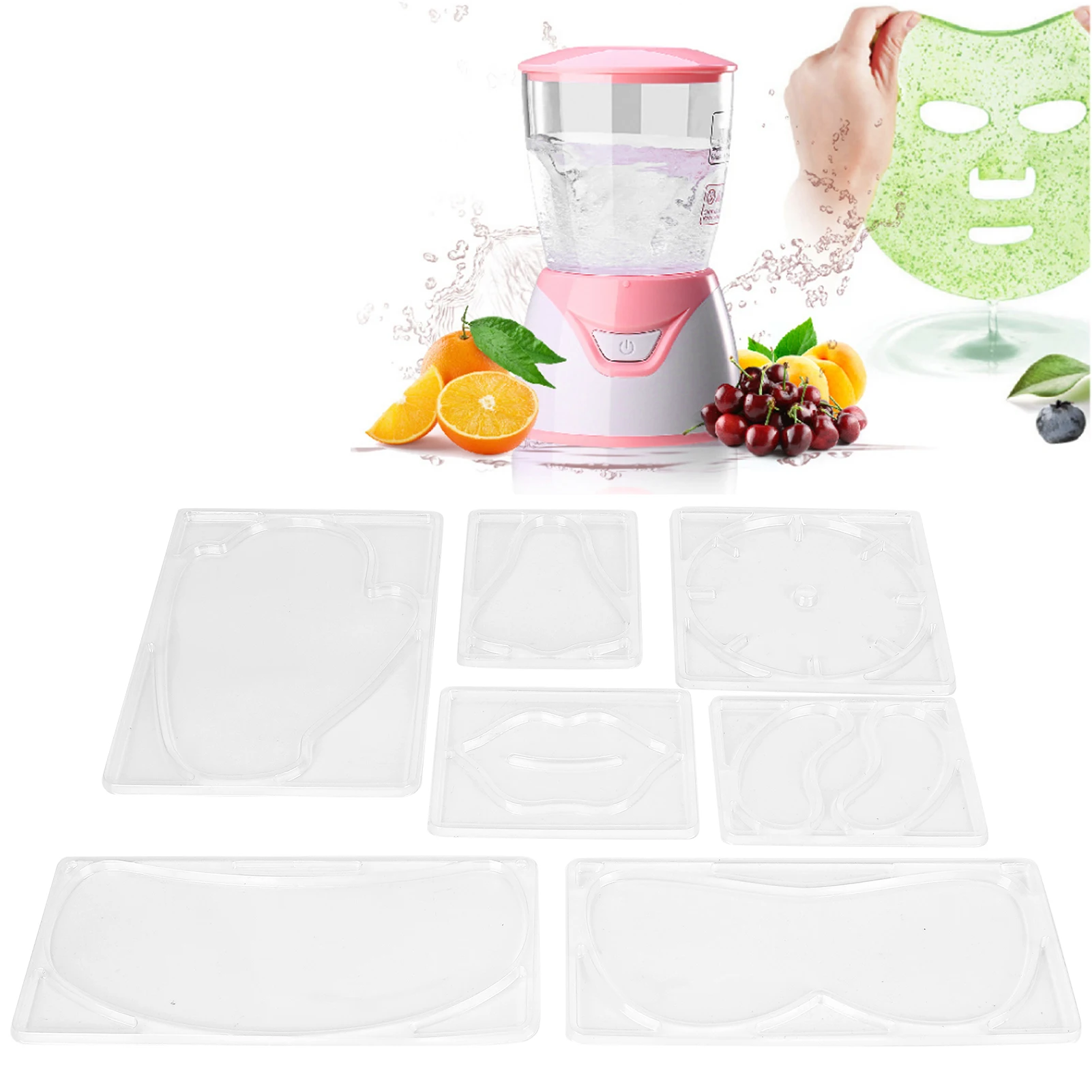 Description Picture 2 of item7pcs/Set Transparent Facial Mask Mold Reusable DIY Reusable Face Mask Patch Molds Lip Eyes Nose Mask Patch Chest Hand DIY Tool