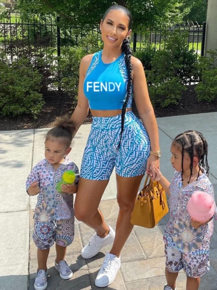 Description Picture 4 of itemSummer Sexy Suit Women's Two-piece Letter Print Tank Top + Shorts Outdoor Sports Apparel Fitness Running Cycling Casual Suit