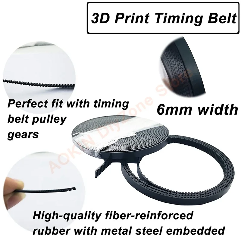 Description Picture 3 of item3D Printer Belt 2M 6mm Timing Belt GT2 Open Synchronous Belt for Prusa CNC