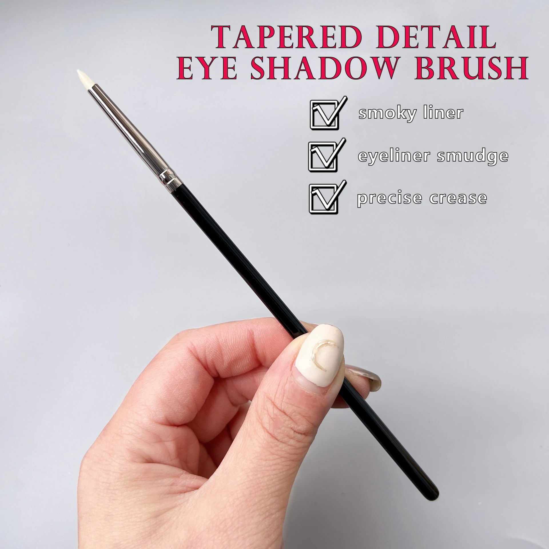 Natural Goat Hair Pointed Crease Brush Tapered Detail Eyeshadow Brush Precise Eye Shadow Smudge Smoky Liner Makeup Brushes