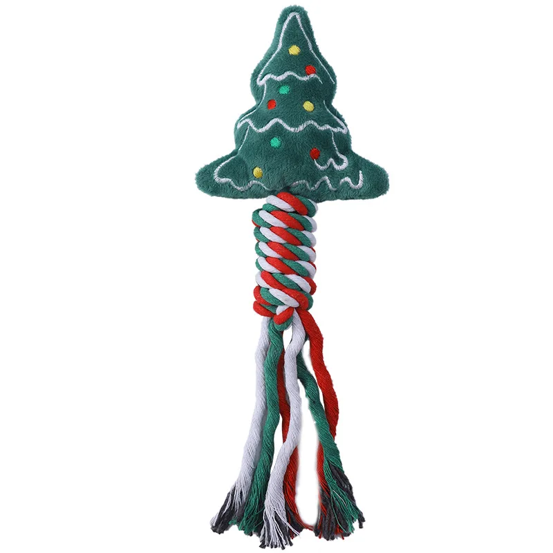 Description Picture 3 of itemNew pet toys Christmas knot dog toy set, tear resistant plush cat and dog toys