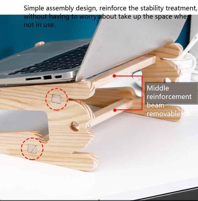 Solid Wood Laptop Stand Vertical Frame Cushion Height Bracket Cooling Base Desktop Increase Bracket Cooling Frame Increase Frame