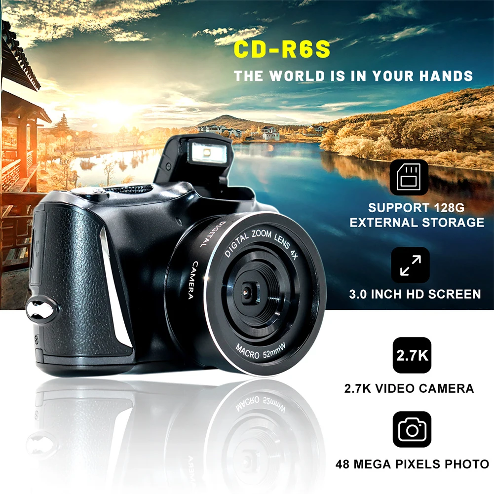2022 48 Million Pixel Digitial Camera 2.7K HD Mirrorless Digital Camera WIFI Camera for Kids Girls Gift Max 128g Video Camera