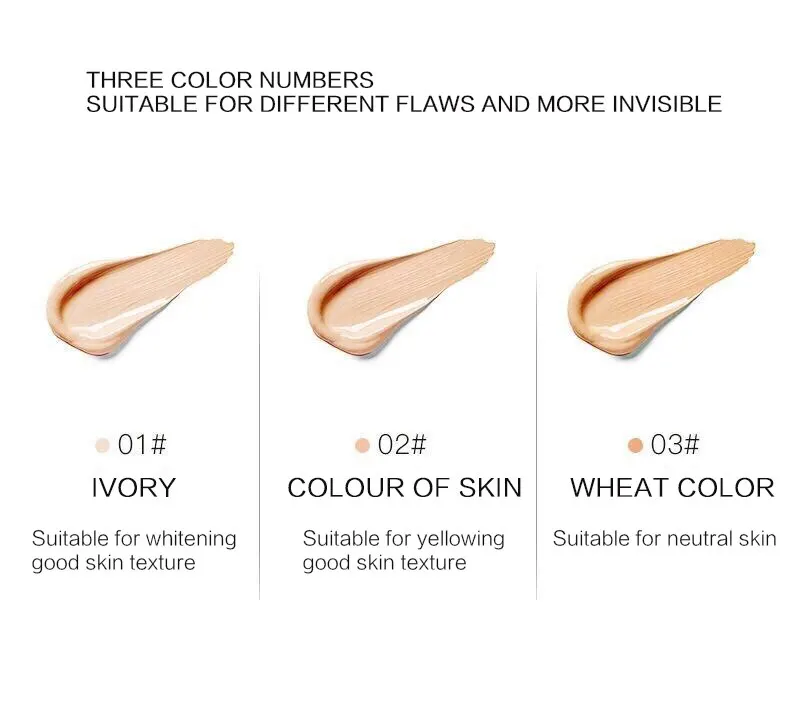 Description Picture 3 of itemLiquid Concealer Waterproof Moisturizing Face Concealer Cream Long Lasting Cover Dark Eye Circles Acne Makeup Effect Beauty Tool