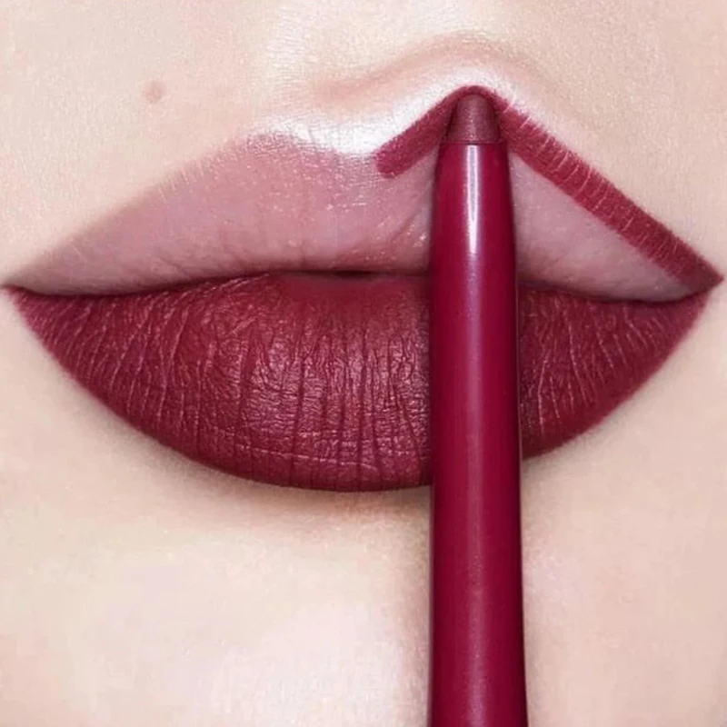 Description Picture 2 of itemWaterproof Matte Lipliner Pencil Sexy Red Contour Tint Lipstick Lasting Non-stick Cup Moisturising Lips Makeup Cosmetic 12Color