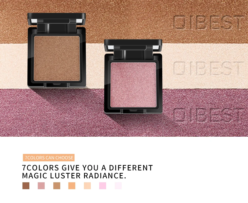 Description Picture 5 of itemQIBEST 7-Color Highlight Powder Face Concealer Brightening Glitter Palette Long lasting Cosmetics