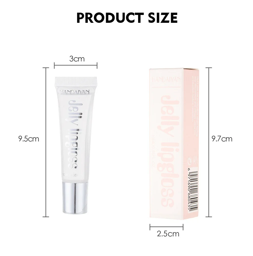 Description Picture 3 of itemHandaiyan Jelly Lipstick Glossy Moisturizing Lip Gloss Transparent Shiny Lip Plumper Oil Liquid Lip Stick Makeup Cosmetics