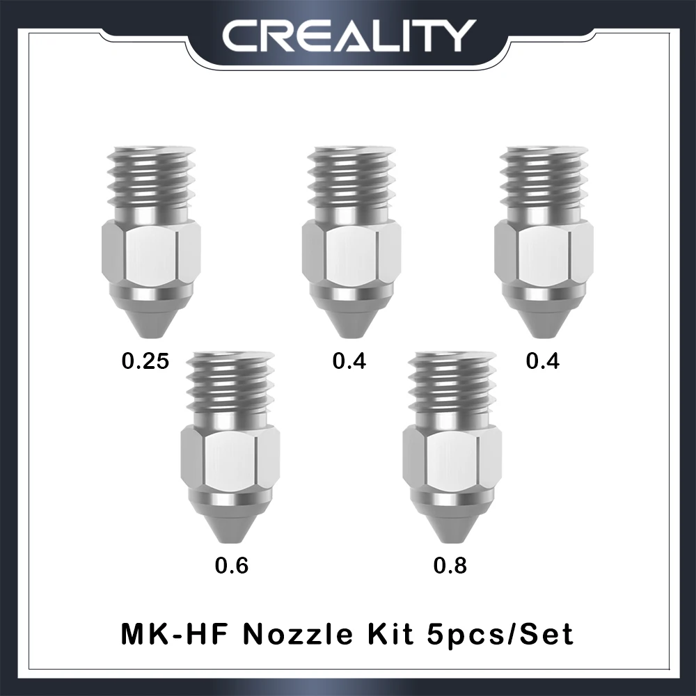 Creality 3D Printer Part 5Pcs/Set MK-HF Nozzle Kit MK-ST Mix Size Original for Ender 3 S1 Ender-3S1 PRO Cr-6 SE Ender3 Series