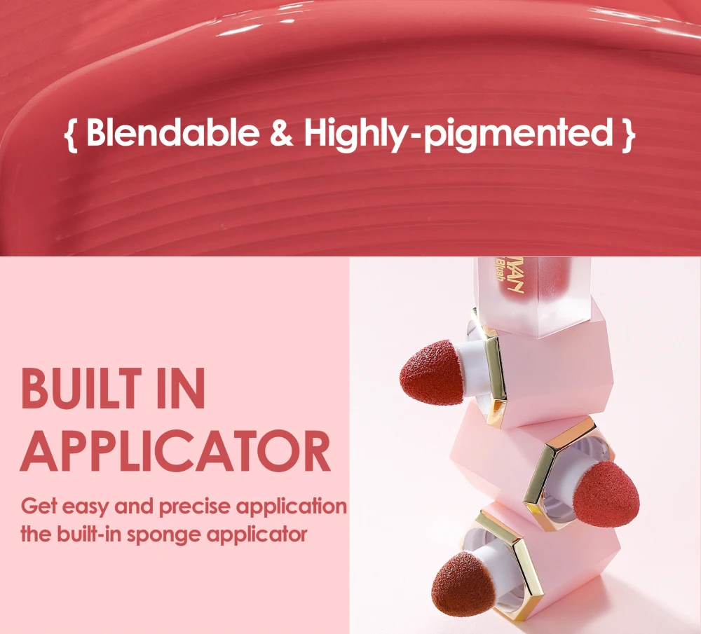 Cheek Rouge Soft Mist 1pcs Cosmetics Air Cushion Blush Face Contour Blush 6 Color Female Makeup Liquid Blush Face Blusher