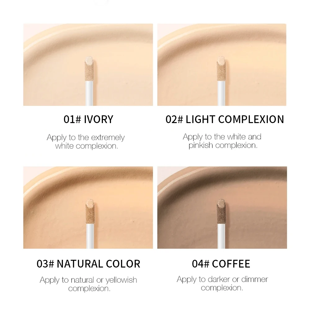 Description Picture 6 of item4 Colors Moisturizing Liquid Concealer Cream Cover Acne Spots Dark Circles Contouring Foundation Modify Skin Tone Stick Makeup