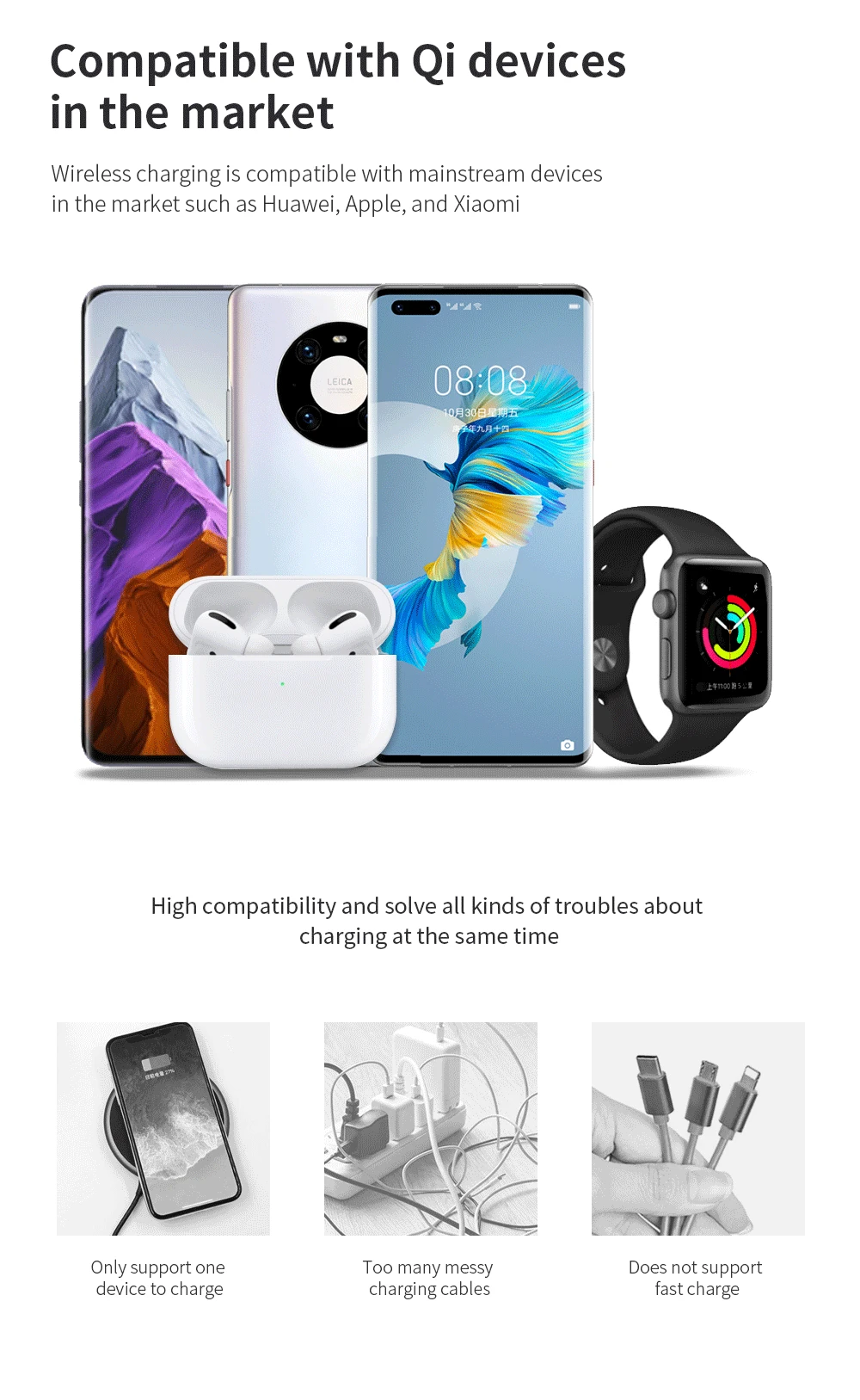 Description Picture 4 of item3 in 1 Magnetic Wireless Charger Tree Shape Stand For iPhone 13 12 Pro Max 15W Fast Charging Station For Apple Watch For AirPods