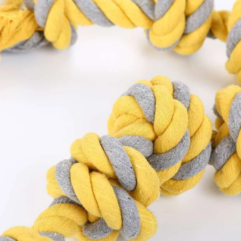 Description Picture 4 of item1 Interactive Training Products Pet Dog Toothbrush Bite Resistant Cotton Ball Stick Knot Rope Puppy Chew Teeth Clean Toy For Dog
