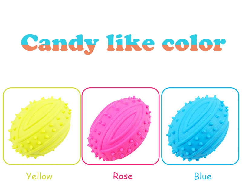 Description Picture 6 of item1pc Pet Dogs Toys Sounding Chewing Squeaky Toy for Dogs Puppies Football Soccer Dogs Ball Training Rugby