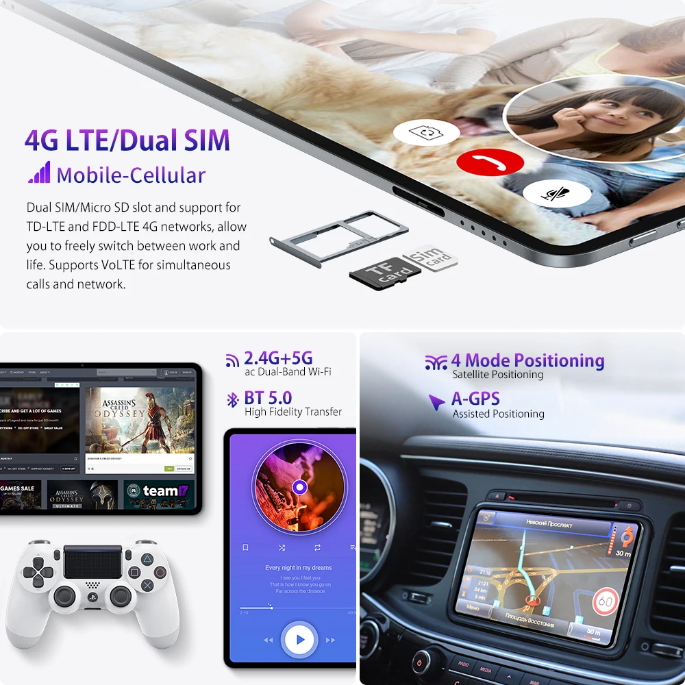 Teclast T40 Air 10.4'' Android 13 Tablets 8GB RAM 256GB ROM UNISOC T616 Octa Core Widevine L1 4G Network Dual SIM Wifi Tablet PC