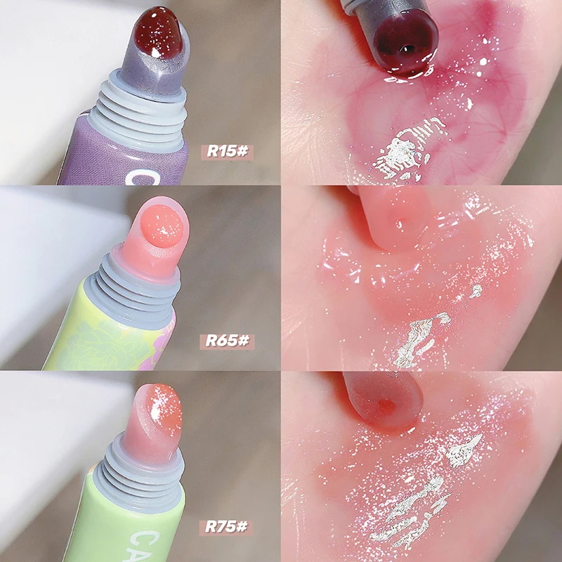 Description Picture 5 of itemPunk Purple Lip Gloss Peach Pink Lip Oil Moisturizing Reducing Lip Lines Nourishes Waterproof Long-lasting Liquid Lip Cosmetics