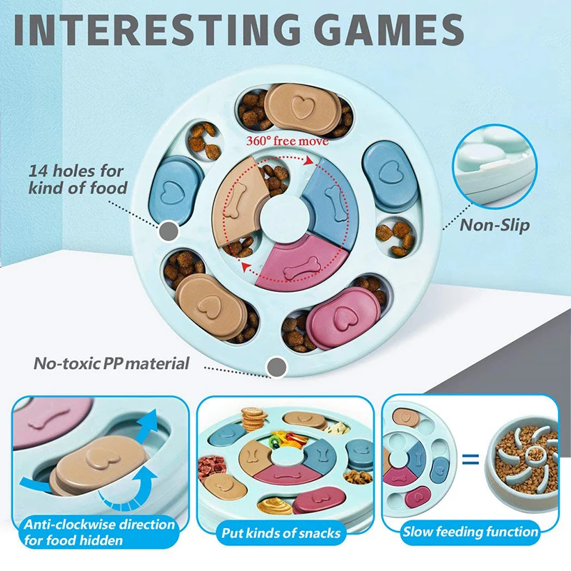 Description Picture 4 of itemDog Puzzle Toys Slow Feeder Interactive Increase Puppy IQ Food Dispenser Slowly Eating NonSlip Bowl Pet Cat Dogs Training Toys