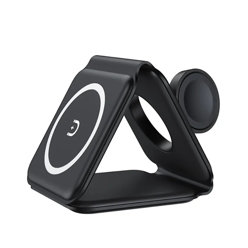 3 in 1 Magnetic Wireless Charger Pad Stand for iPhone 14 13 12 Pro Max Fast Charging Dock Station for Apple Watch AirPods