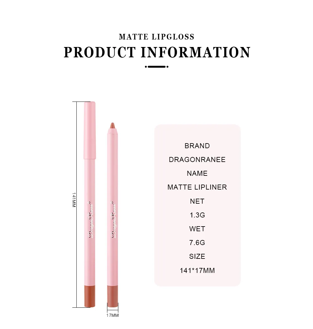 Description Picture 3 of item12 Colour Matte Lip Liner Pencil Carving Labial Makeup Lasting Brown Lip Liners Waterproof Lipstick Pen Lip Contouring Cosmetics
