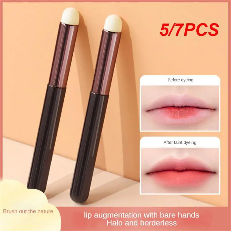 5/7PCS Super Soft Lipstick Matte Smudge Brushes Kumo Mini Makeup Brushes Round Precision Concealer Brush Fingertip Makeup Brush