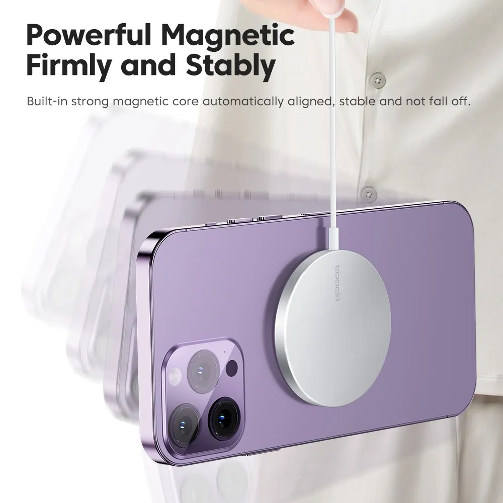 Toocki Magnetic Wireless Charger 15W Fast Charging Wireless Magsafe Charger For iPhone 15 14 13 Pro Max Mini Phone Charger