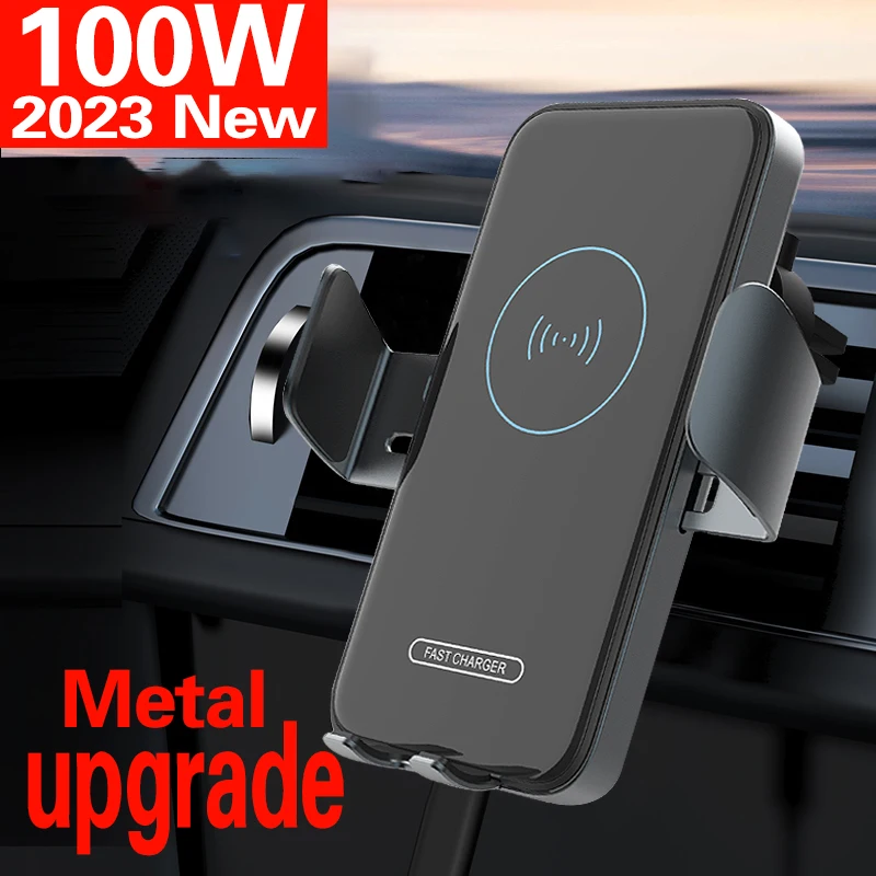 Description Picture 2 of item100W Qi Wireless Car Charger Car Phone Holder Stand for Samsung Galaxy Z Flip 4 3 2 S22 S21 iPhone15 14 13 Fast Charging Station