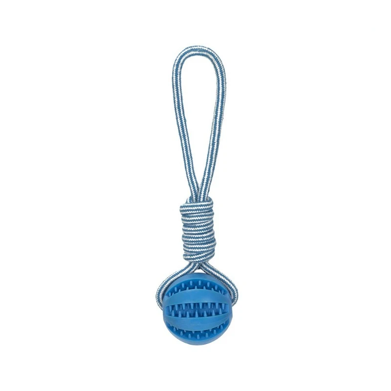 Dog Toys Treat Balls Interactive Hemp Rope Rubber Leaking Balls for Small Dogs Chewing Bite Resistant Toys Pet Tooth Cleaning