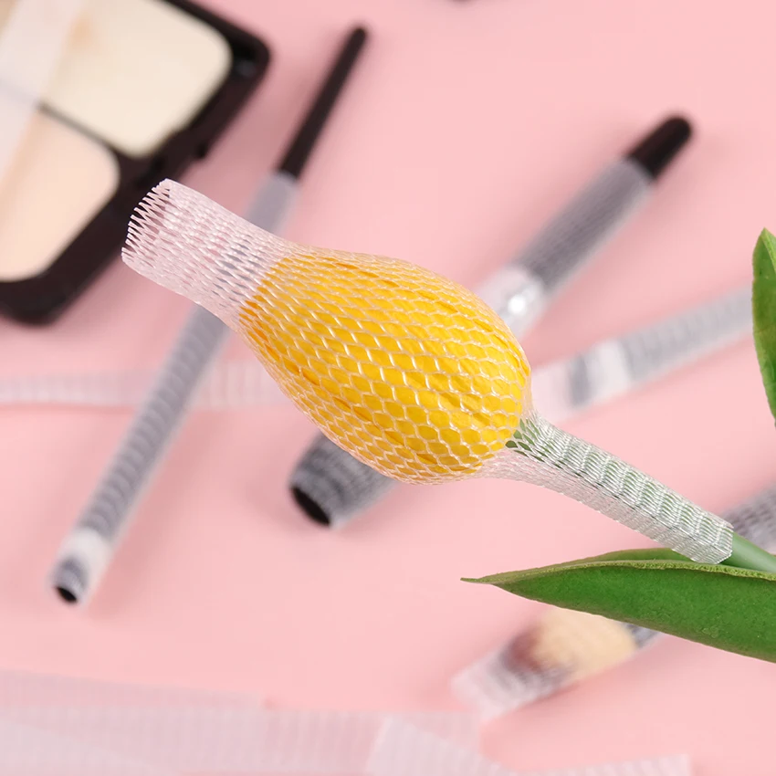 20PCS Makeup Brushes Mesh Protectors Cover Beauty Elastic Mesh Protector Makeup Cosmetics Brush Pen Cover