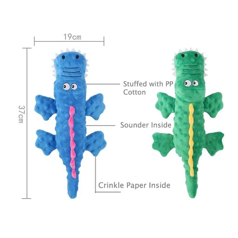 Description Picture 4 of itemStuffed Crocodile Squeak Dog Toy Squid Puppy Plush Pet Toy Play Interactive Cat Supplies For Clean Teeth