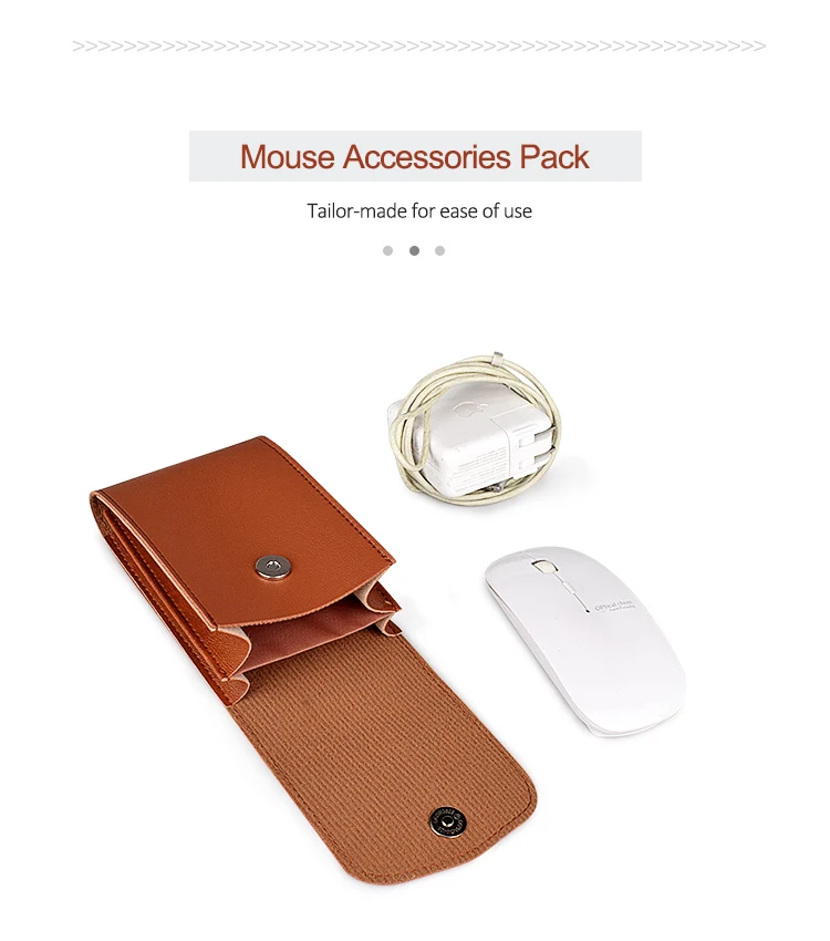 PU Leather Laptop Power Storage Bag Notebook Accessories Charge Pouch Travel Organizer Mouse U-Disk Data Line Pack for Macbook