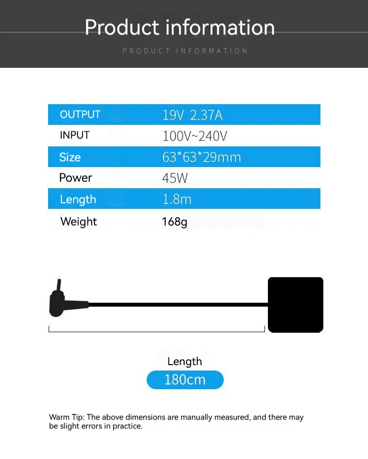 Description Picture 3 of item19V 2.37A 45W Laptop Ac Adapter Charger For Acer Swift 1 SF114-32 SF114-31 SF113-31,3 Sf314-54 Sf314-54g SF314-51 SF315-41