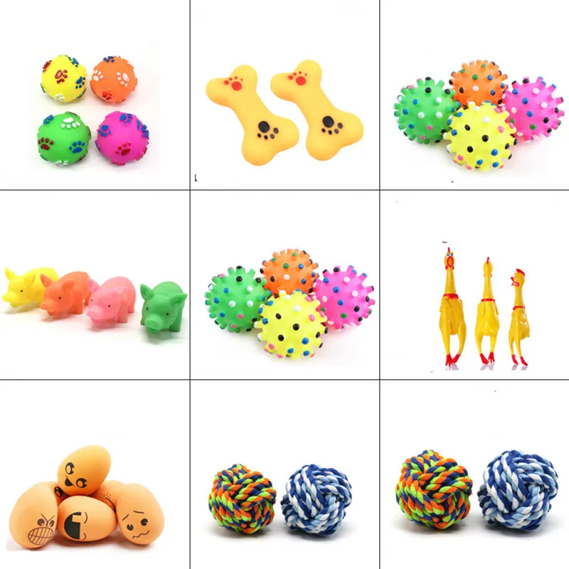 Description Picture 3 of itemFashion Rubber Squeak Toys for Dog Screaming Chicken Chew Bone Slipper Squeaky Ball Dog Toys Tooth Grinding & Training Toy