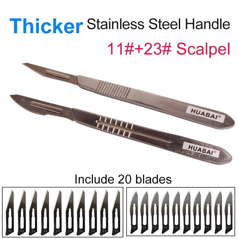 Description Picture 5 of item11# 23# Carbon Steel Carving Metal Scalpel Handle With 10pcs Blades Engraving Craft Knife Non-Slip Surgical Scalpel Knife Paper