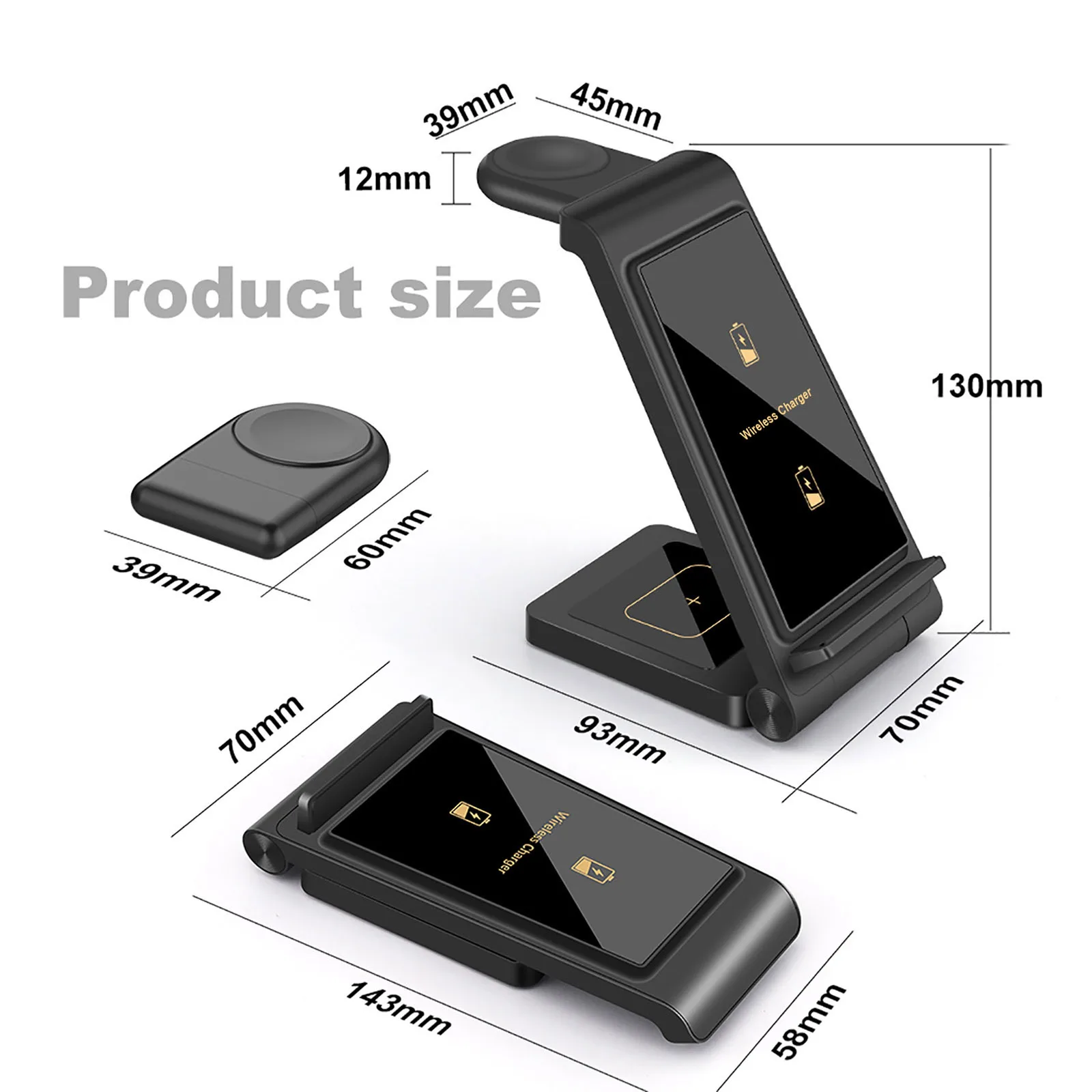 Description Picture 6 of item25W 3 in 1 Wireless Charger Stand for Samsung Z Flip Fold 4/3 S23 Ultra/S22/S21/S10 Galaxy Watch 5 4 Active 2 Buds Fast Charging