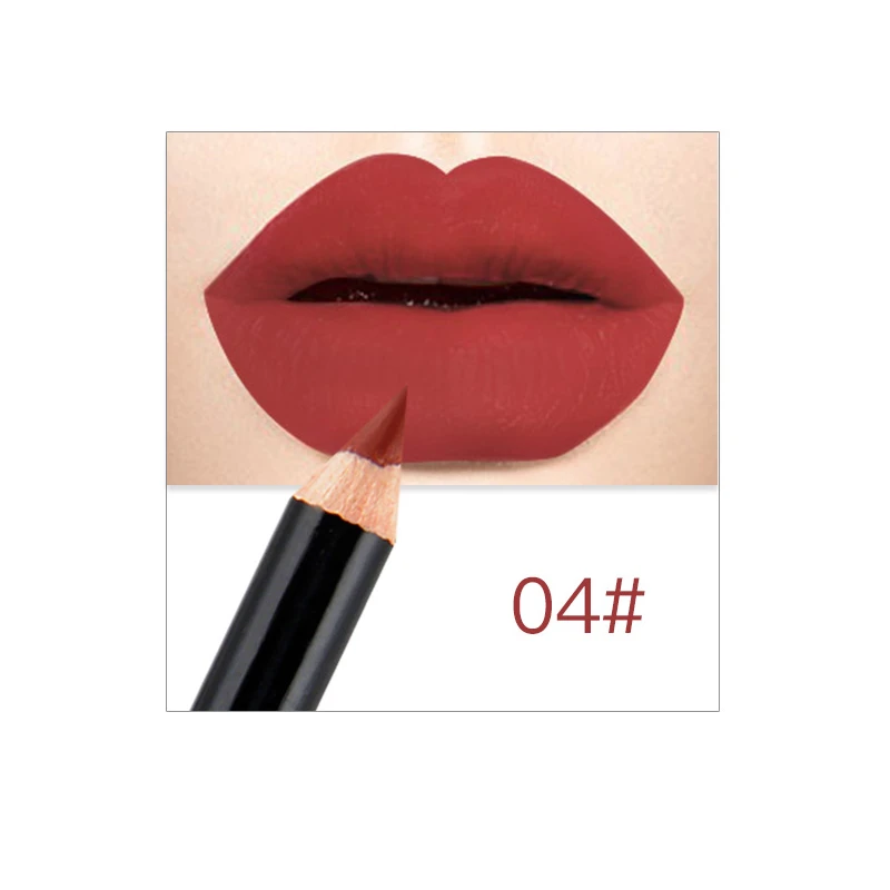 12 Colors Cosmetic Lipstick Pen Matte Long Lasting Pigments Waterproof Lady Charming Lip Liner Contour Makeup Lipstick Tool