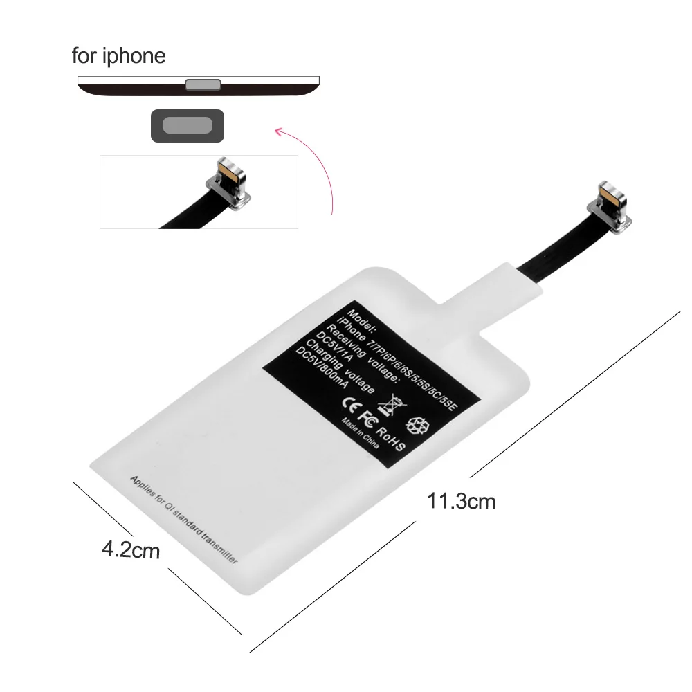 For iPhone 6 6S 6plus 7 7plus 5 5S 5C Wireless Charger Receiver Patch Module QI Standard Wireless Receiving Charging Patch