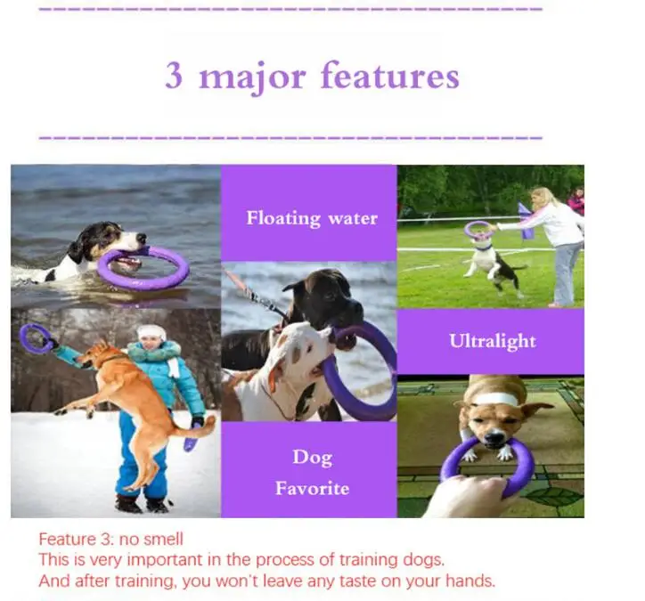Description Picture 6 of itemEVA Flying Discs for Dog Training, Ring Puller Resistant Bite Floating Toy Outdoor Interactive Game, Playing Products Puppy 28CM