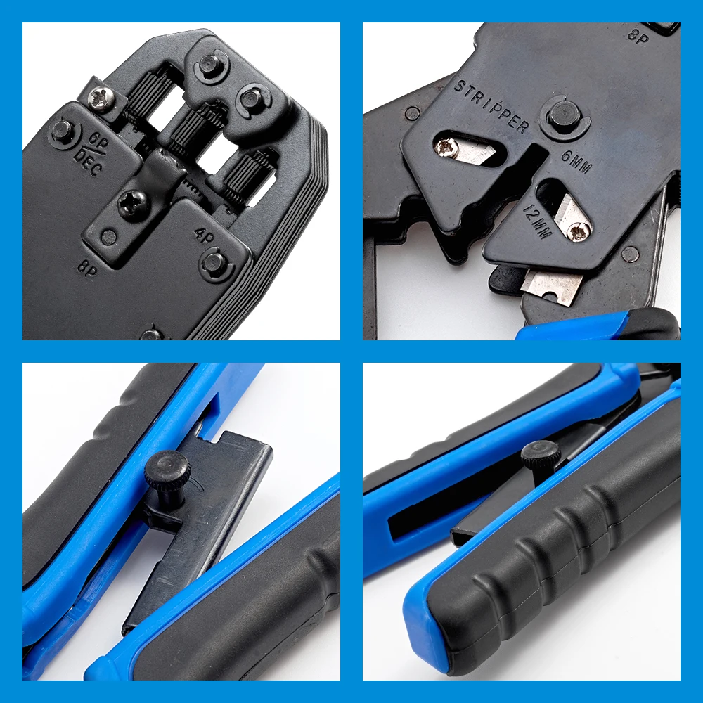 Description Picture 4 of itemRJ45 Crimper Network Hand Tools RJ11RJ12RJ45 Crimper Pliers for Network and Telephone Cables Modular Connector Crimping