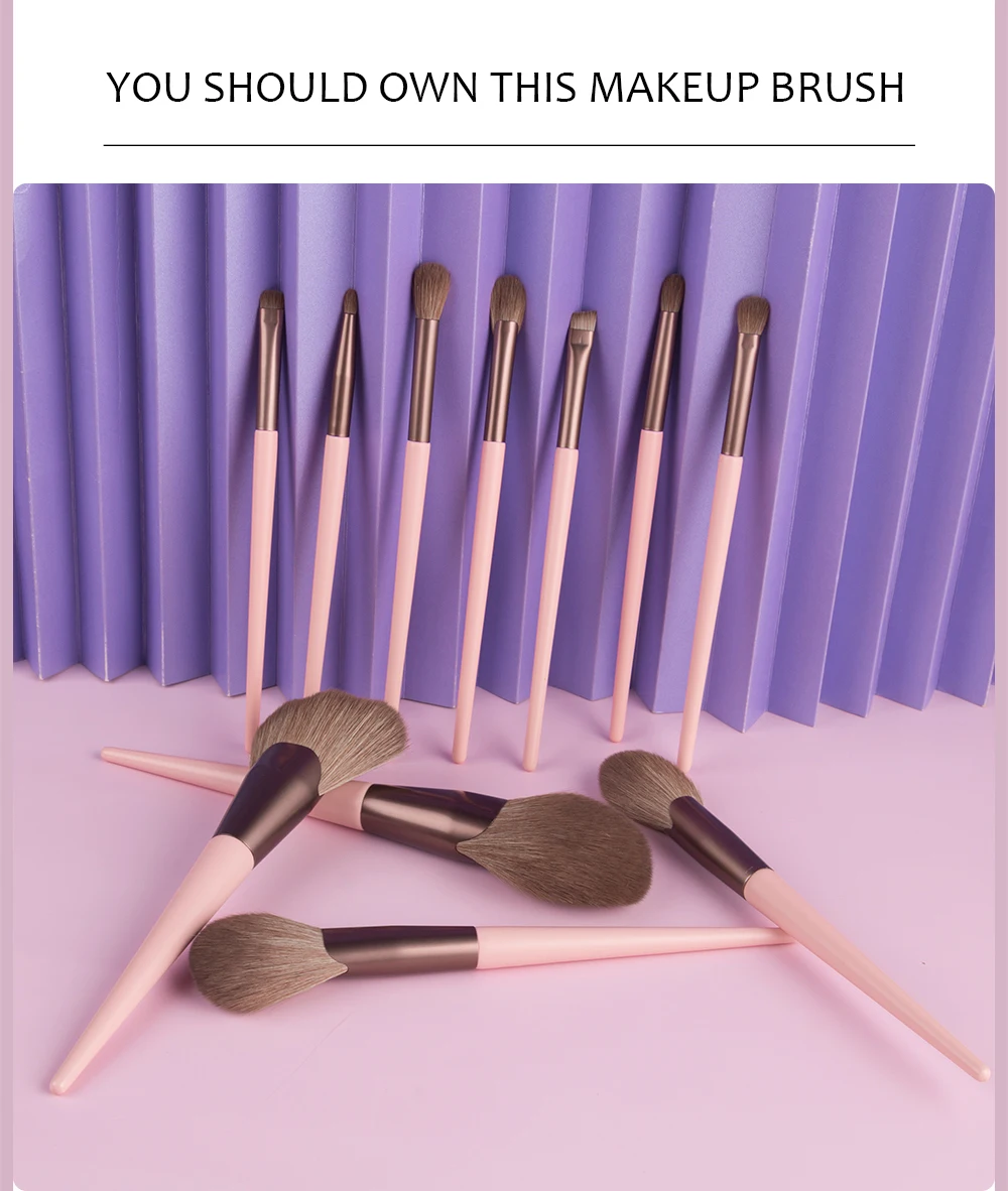 Description Picture 3 of itemBEILI Pink 11 pcs Makeup Brushes Foundation Highlight Blending Powder Eyeshadow Brushes for Face Make up Cosmetics Brush Set