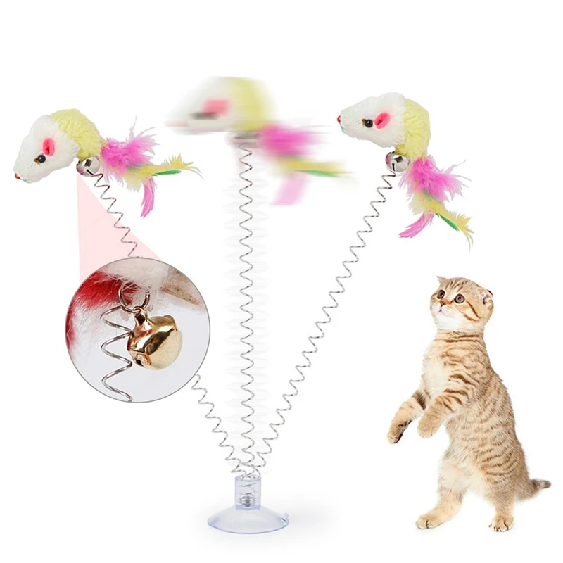 Description Picture 6 of itemRandom Color Funny Interactive Cat Chew Toys Suction Feather Wand Teaser Sucker Toys Cat Supplies Pet Accesorios Para Gatos