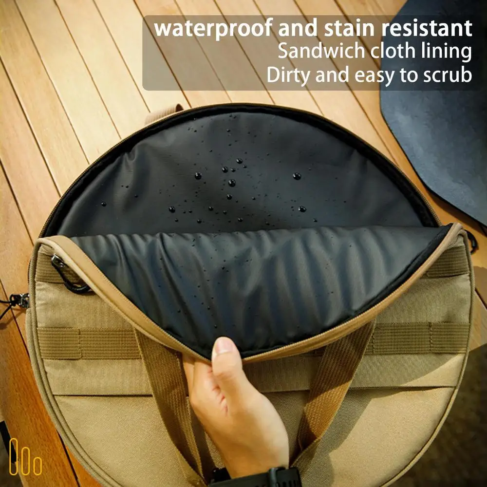 Description Picture 6 of itemBarbecue Pan Pouch Portable Griddle Camping Bag 1000D Oxford Cloth Creative Frying Polyester Storage Cookware