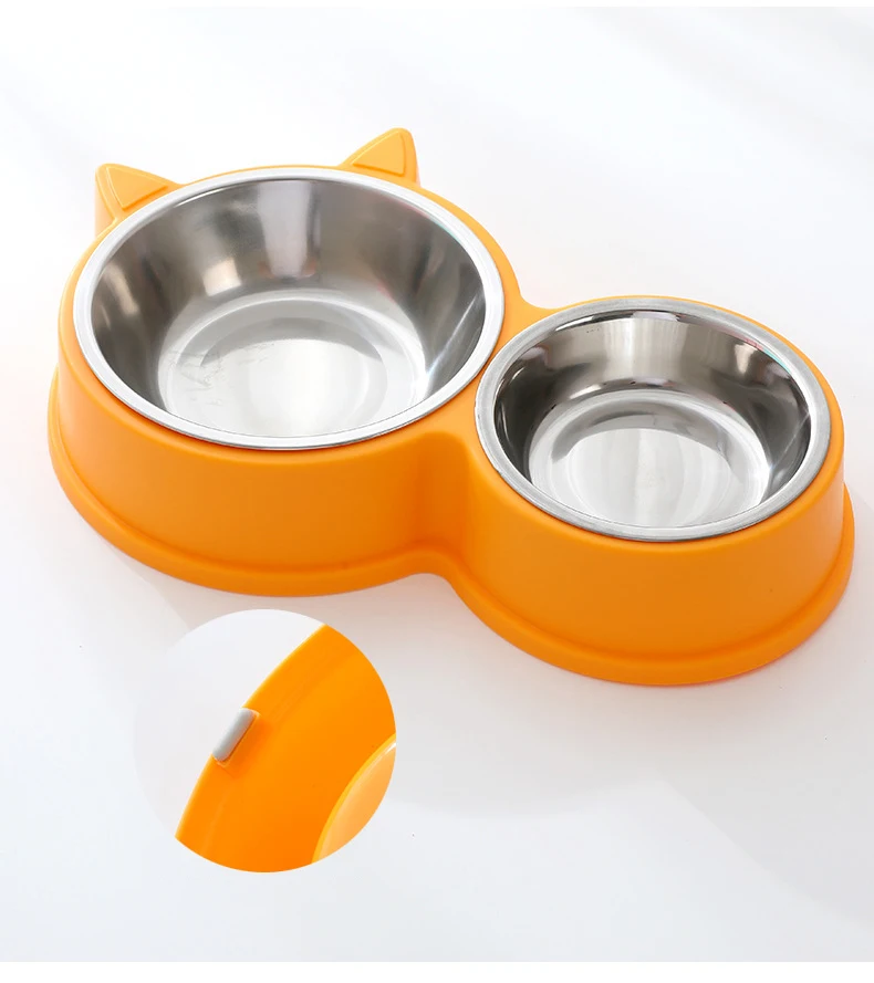 Description Picture 5 of itemNew puppy Kitten feeding supplies Two pet bowls Dog food drinker Stainless steel pet drinking dish Feeder access device