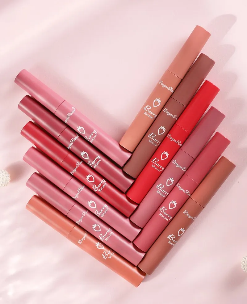 Description Picture 5 of itemNude Matte Lip Gloss 12 Colors Long-lasting Velvet Lipstick Waterproof Non-fade Non-stick Cup Lipsticks Women Makeup Cosmetic