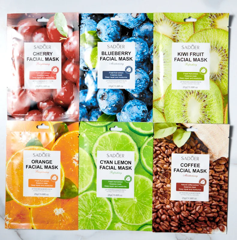 Description Picture 5 of item10 Pcs Hyaluronic Acid Mask Natural Fruit Plant Sheet Mask Aloe Pomegranate Hydrating Anti-Aging Shrink Pores Brighten Skin Care