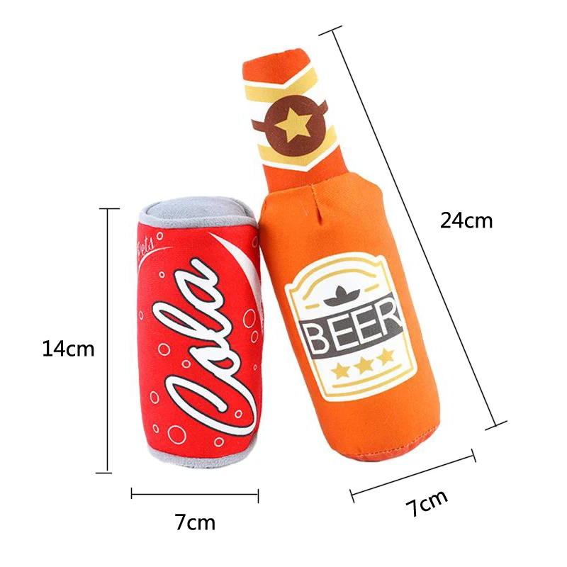 Description Picture 4 of itemBottle Shaped Plush Dog Toys For Small Large Dogs Squeaky Chew Toys  Funny Interactive Pets Accessories Supplies