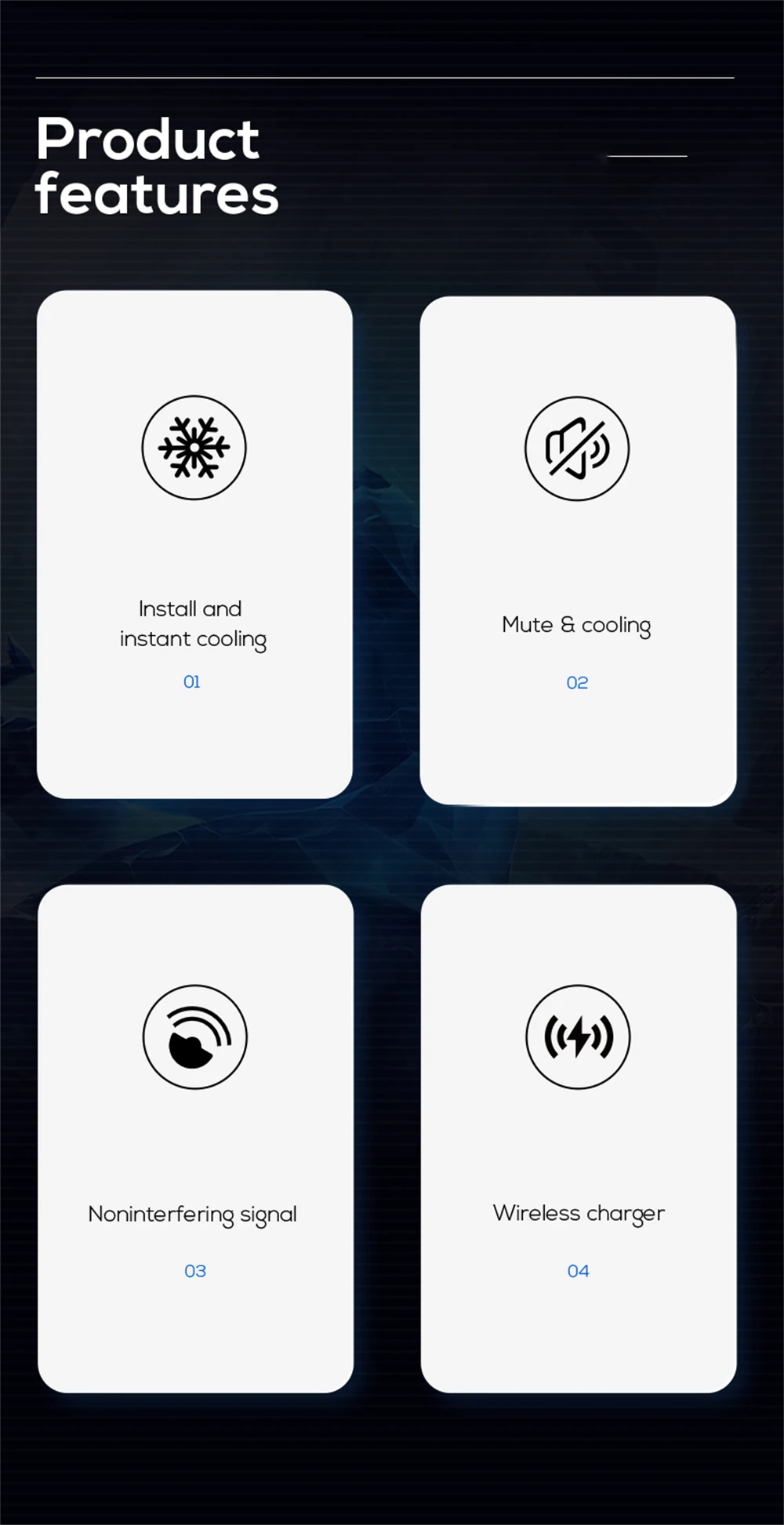 Description Picture 4 of itemRYRA 18W Car Wireless Charger With Cooling 2-in-1 Air Vent Phone Holder Magnetic 360° Semiconductor Phone Fast Charging Station