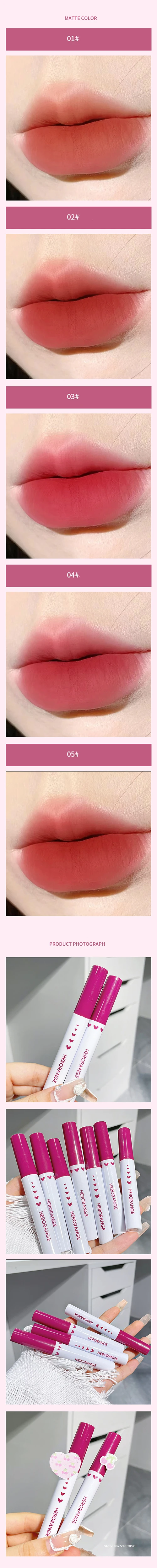 Description Picture 6 of item5Pcs Boy/Girl Lip Gloss Set Red Tint Makeup Long Lasting Matte & Mirror Cigarette Lip Glaze Waterproof Lipstick Kit Cosmetic