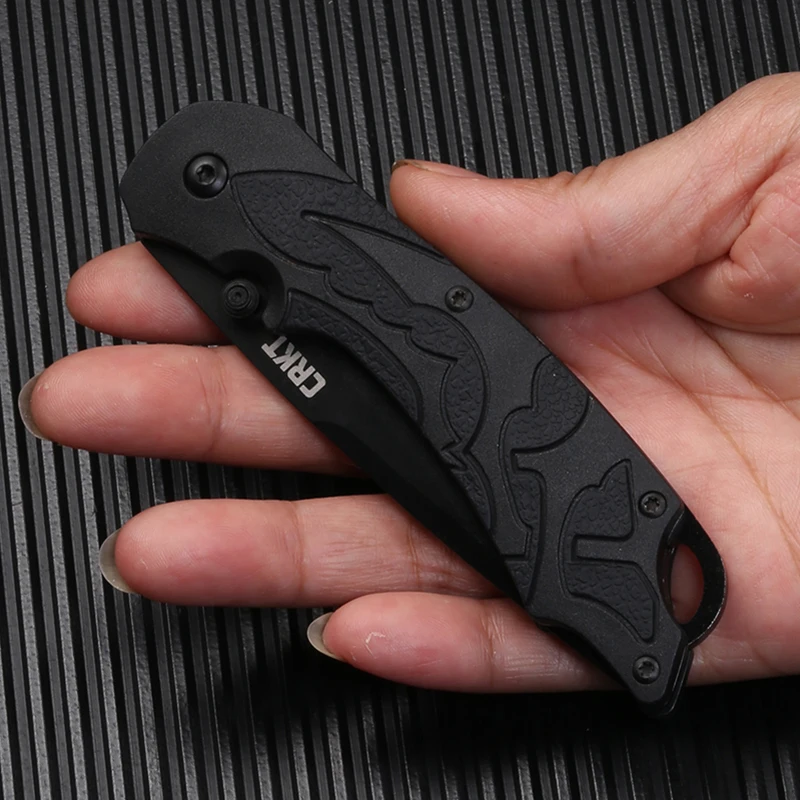 CRKT 7116 Moxie EDC Folding Pocket Knife Military Ourdoor Combat Knives, 3.22'' Black Blade Edc Forces Hunter Multi Hand Tool