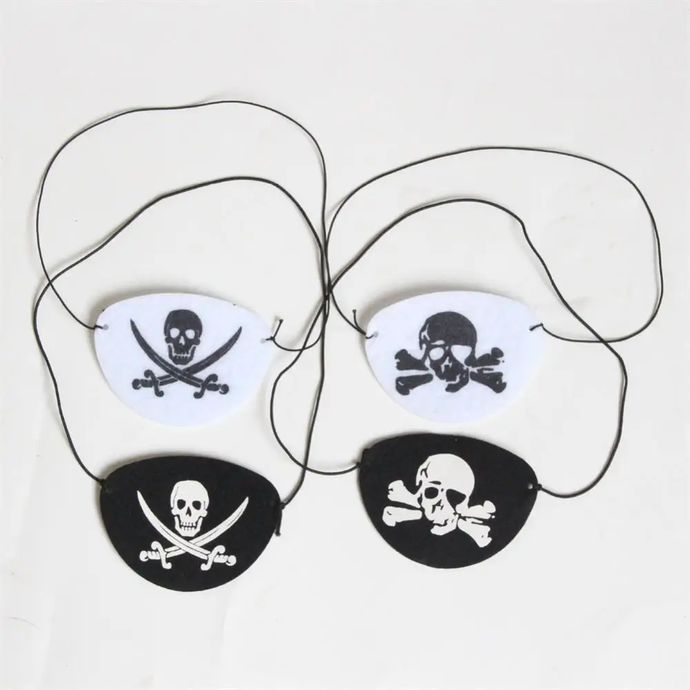 Felt Pirate Eye Patches Halloween Pirate For Kids Theme Party One Eye Skeleton Captain Eyepatch Halloween Party Skull Eye Masks