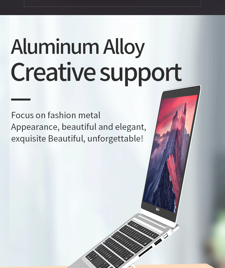 Description Picture 4 of itemPortable Notebook Stand Aluminium Foldable Laptop stand For Macbook Pro Air Support Laptop Bracket Adjustable Notebook Holder