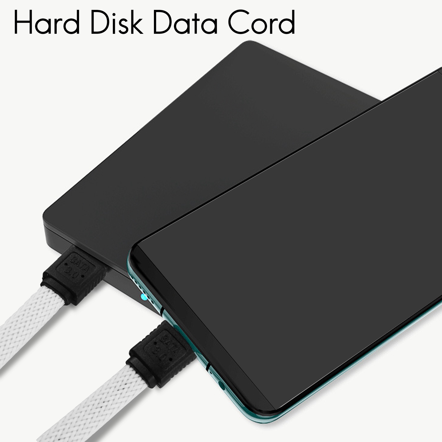 Description Picture 5 of item50CM SATA 3.0 III SATA3 7pin Data Cable 6Gb/s SSD Cables HDD Hard Disk Data Cord with Nylon Sleeved Premium Version(White)